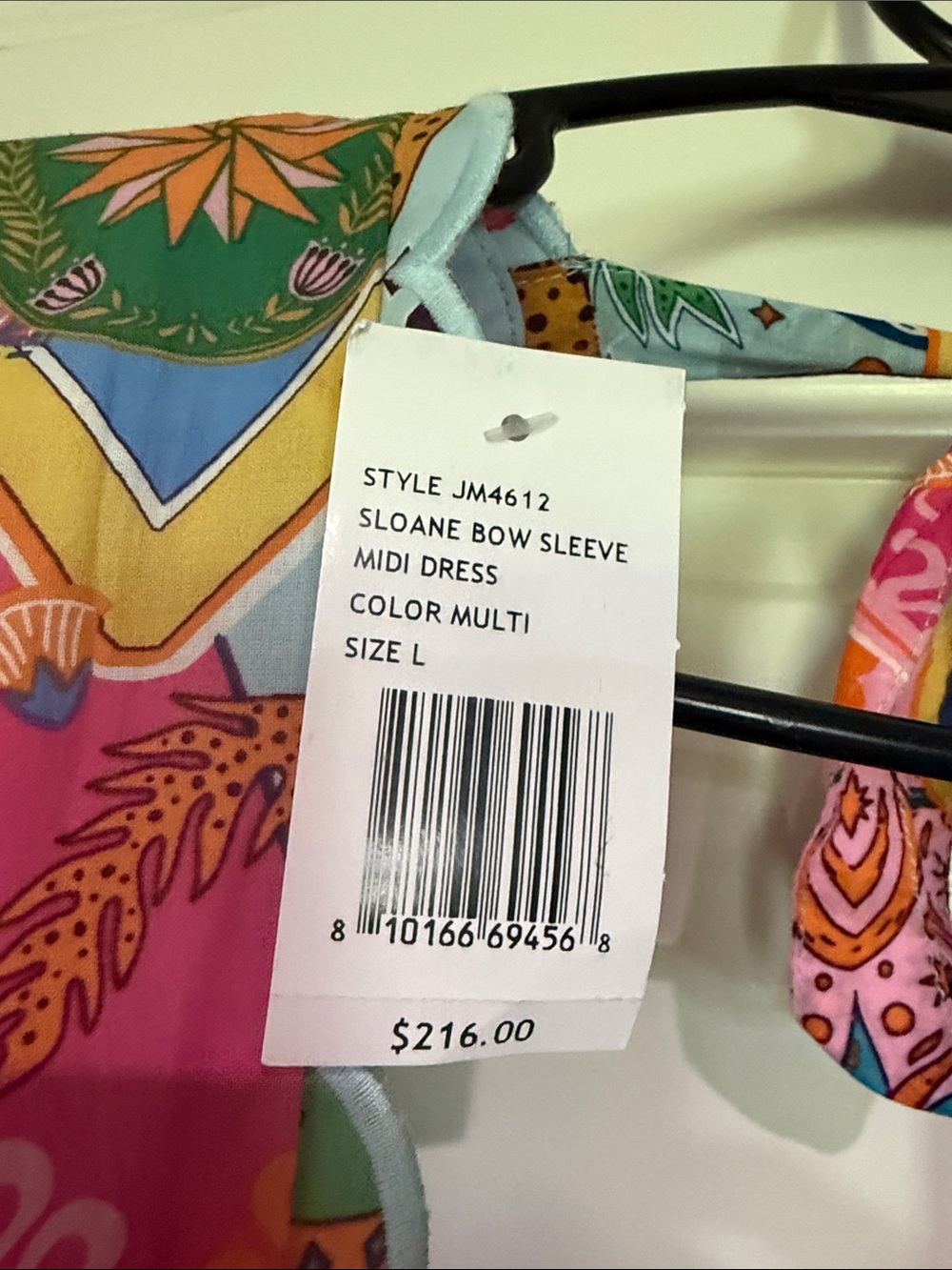 NWT! Vibrant Multicolor Floral-Print Midi Dress with Tie Back - Picture 4 of 7